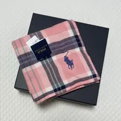 POLO RALPH LAUREN タオルハンカチ ピンク チェック柄のサムネイル