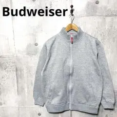 Budweiser バドワイザー メンズ 裏起毛スウェットブルゾン M グレー