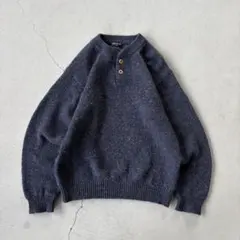 90s OLD UNIQLO ヘンリーネック　ウールニット　VINTAGE 古着