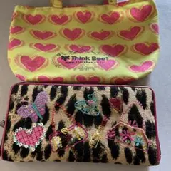 Think Bee! 長財布 レオパード柄 刺繍 スパンコール
