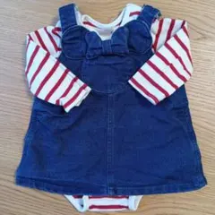 Petit main Disney ミニーマウス 耳つきジャンパースカート