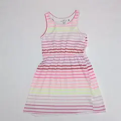 H＆M　キッズ女の子　ノースリーブ　ピンク系ボーダー　ワンピース　130