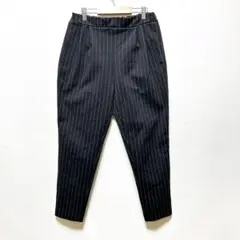 アズール スラックス ストライプ テーパードパンツ ストレッチ 楽ちん