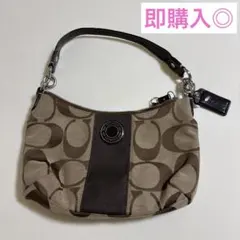 美品✨コーチ　ワンショルダー　シグネチャー　キャンバス　2wayライン　ベージュ