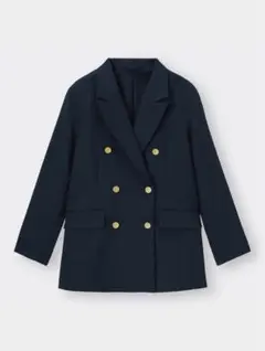 【試着のみ】GU ネイビー ダブルブレスト ブレザー M