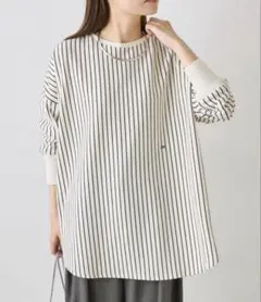 美品　ピュアルセシン　万能レイヤードカットソー ストライプ