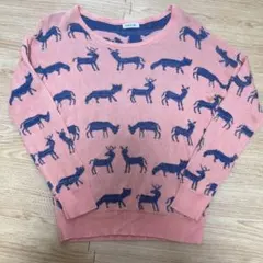 CLOSE UP 動物柄 ニットセーター ピンクのサムネイル