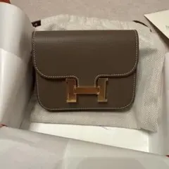 ✨極美品✨エルメス コンスタンス スリム 折り財布 ピンク シルバー