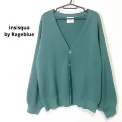 【RAGEBLUE】　グリーン Vネック カーディガン　美品　ゆったり