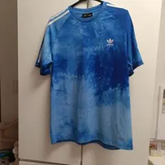 402〉adidas 半袖Tシャツ トレフォイル刺繍ロゴ タイダイ染め 緑 
