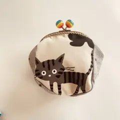 人気の黒猫がま口ポーチ☀︎ 黒猫 コスメや小物入れに