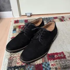 黒 スエード レースアップシューズ