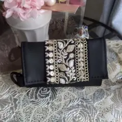 キーケース　インド刺繍リボン