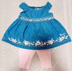GUESS デニム　ワンピース　ベビー服　ジャンパースカート　デニムスカート