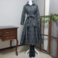 着物リメイク　大島紬シャツワンピース