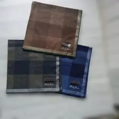 新品未使用メンズCharles George チェック柄ハンカチ3枚セット