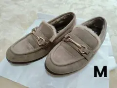 MURU & CO. ファー付きモカシン ベージュ Mサイズ