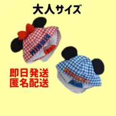 【新品タグ付き】ミッキー・ミニー帽子セット 大人サイズ