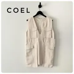 新品✨COEL コエル ドットジャガードミニワンピースS アイボリーのサムネイル
