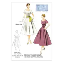 Vogue Patterns V9105 1954年 ドレス 型紙