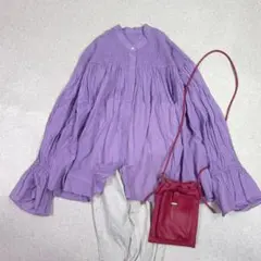極美品✨定価1.6万❤️ パープル 洗える シャルマンダンガリー 
