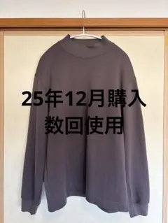 UNIQLO U ダークブラウン ブラッシュドモックネックTシャツ S