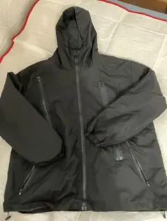 ブラックナイロンジャケット フード付き　L〜L L 美品