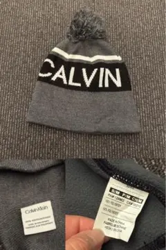 Calvin Klein カルバンクラインニット帽 ポンポン付 グレー ビーニー