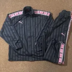 【セットアップ】PUMA ジャージ　上下セット　薄ピンク　刺繍ロゴ〈194〉