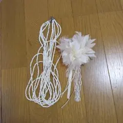 5連ネックレス&コサージュのセット