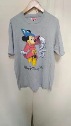 ビンテージ90年代ミッキーマウスプリントTシャツMADE IN USA霜降り柄L