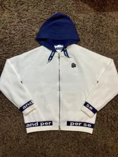 超美品【【【and per se 】】】アンパスィ★ニット防風ブルゾン★ホワイト