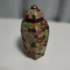 薩摩焼 蓋付壺 花鳥文様 貫入 陶器 - メルカリ
