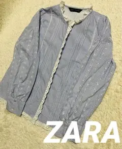ZARA ザラ　トップス　シャツ　ブラウス　レース　花柄　ストライプ　人気　完売