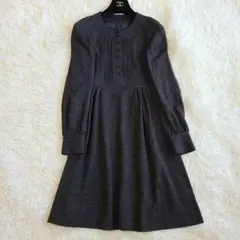 極美品✨バーバリーロンドン シャツワンピース ヘリンボーン柄 ロゴボタン