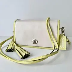 【COACH】コーチ　レガシー　ペニー　ショルダーバッグ　アイボリー　イエローのサムネイル