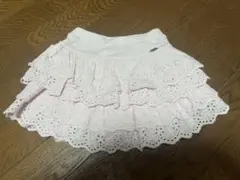 ピンク フリル刺繍スカート 80cm