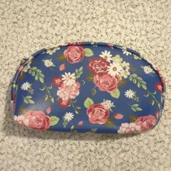 花柄フェリテラウンドポーチ 青