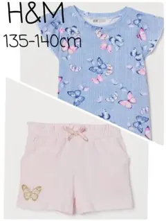 新品 H&M ショートパンツ トップス バタフライ 2枚セット