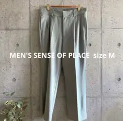 メンズ SENSE OF PLACE タックセンタープレススラックス 春夏秋のサムネイル