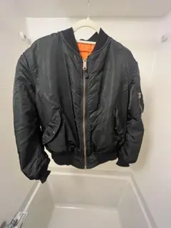 MA-1 ブラックジャケット オレンジ裏地