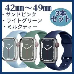 G0013-3-45ＳApplewatch シリコンベルト 3本お得セットC45