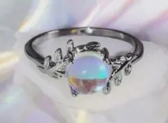 18号　ブルームーンストーン　ステンレス　エレガント　リング　指輪　男女兼用