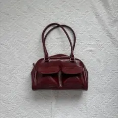 ボルドーカラー ハンドバッグ ミニバッグ