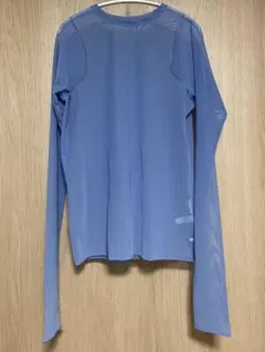 青 メッシュ 長袖 トップス