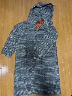 alicia PAGEBOY フード付きチェックロングコート F