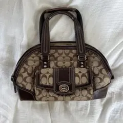 Coach ロゴ入りハンドバッグ ベージュ/ブラウン