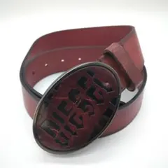 DIESEL ディーゼル レザー ベルト ブラウン 本革 ロゴバックル