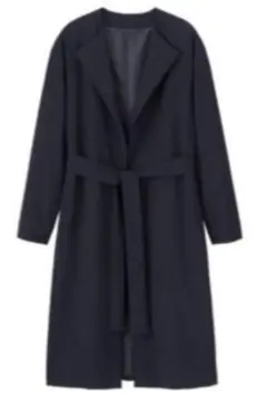 gu ジーユー　ノーカラーラップコート