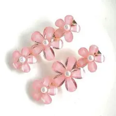 フラワーヘアクリップ 2個セット ピンクカラー